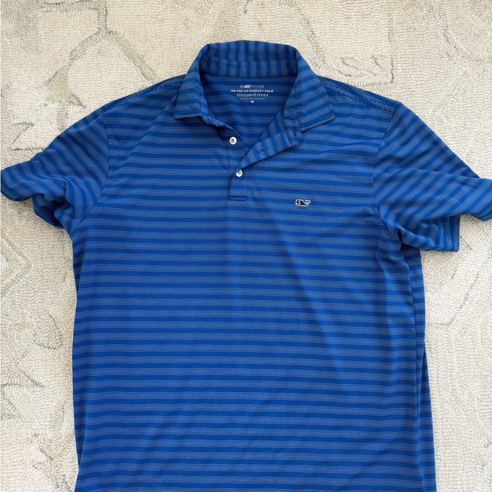 Vineyard Vines Men's Navy Striped Polo